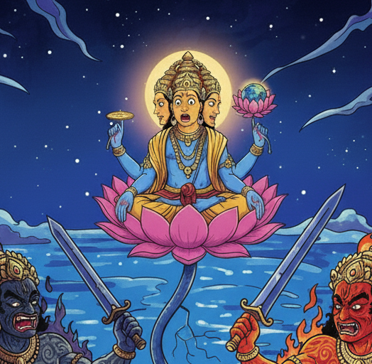Madhu Kaitabha trouble Brahma