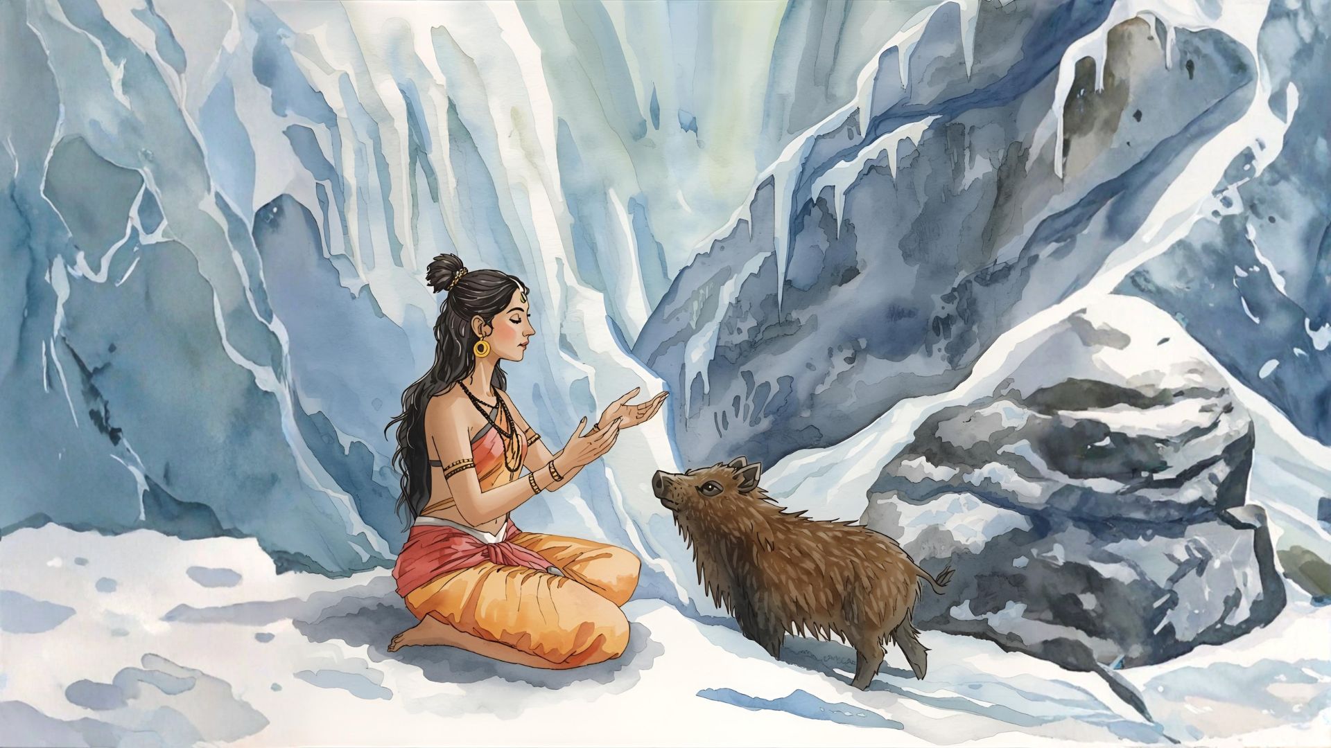Parvati adopts the boar which later becomes Panjurli