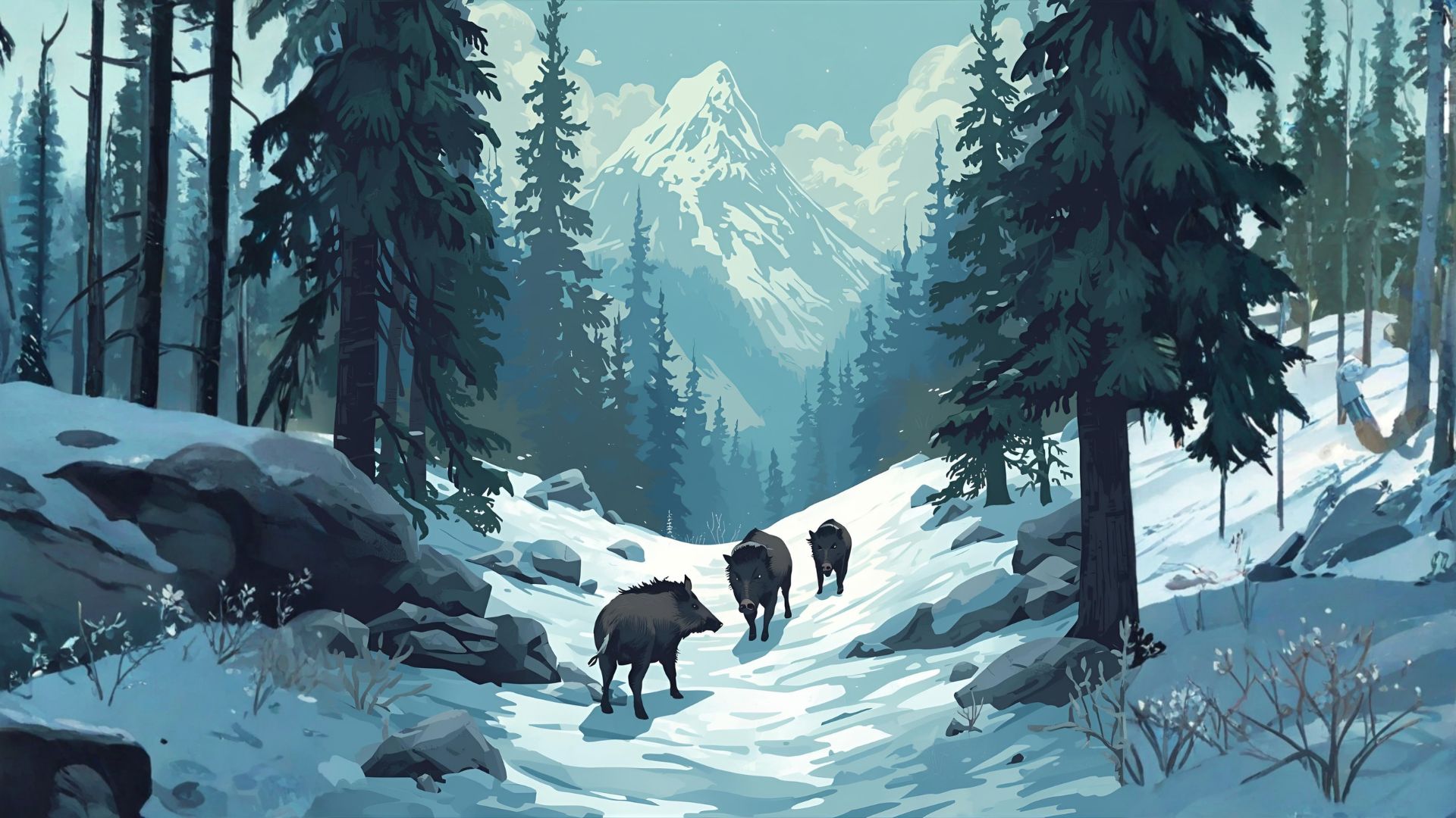 Panjurli story - A family of boars wander into a garden