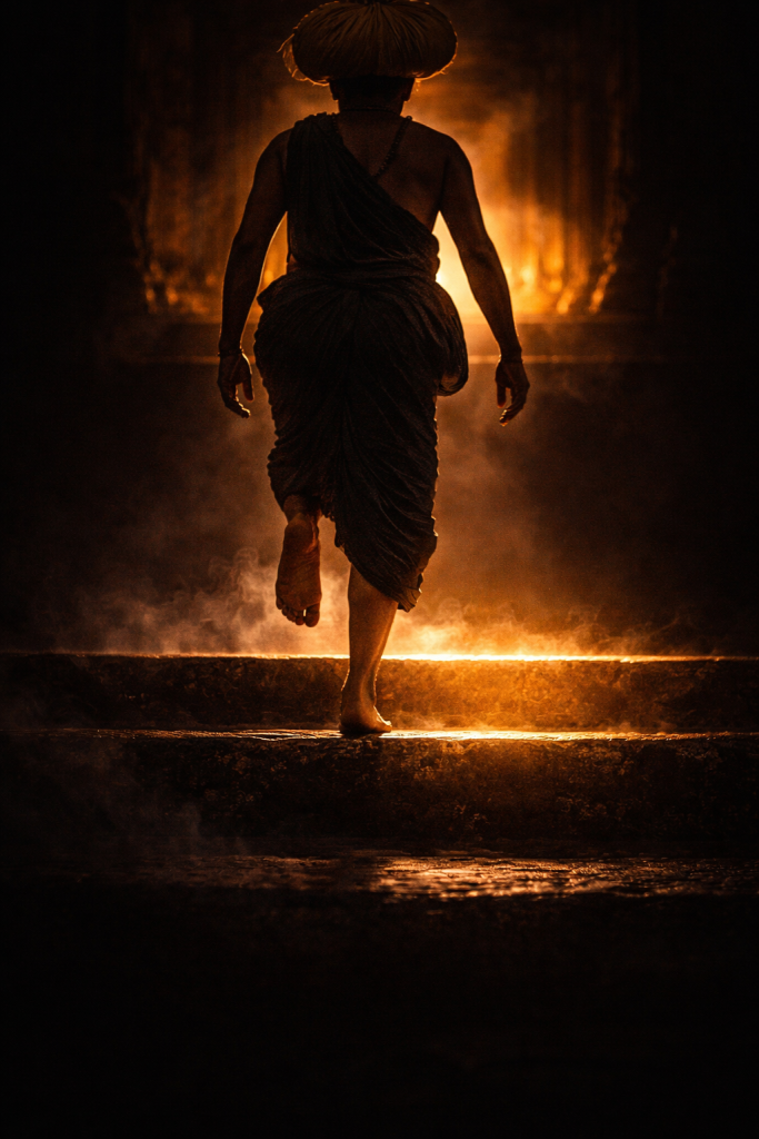 Climbing the 18 steps of Sabarimala symbolically conquers the 5 senses, 8 negative emotions, the 3 gunas and vidya and avidya.