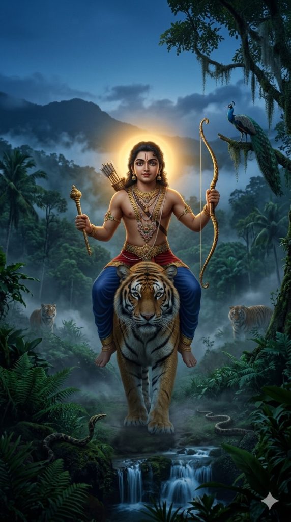 Ayyappa Swami on the tiger