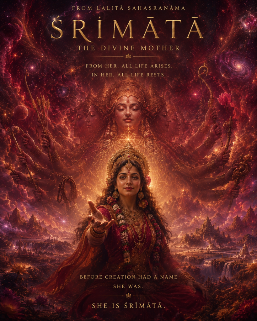Srimata is the first name of Devi in the Lalitha Sahasranamam