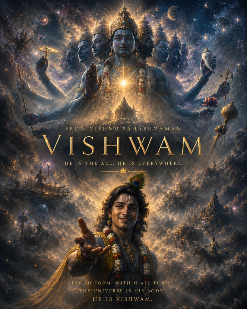 Vishwam is the first name of Vishnu in the Vishnu Sahasranamam