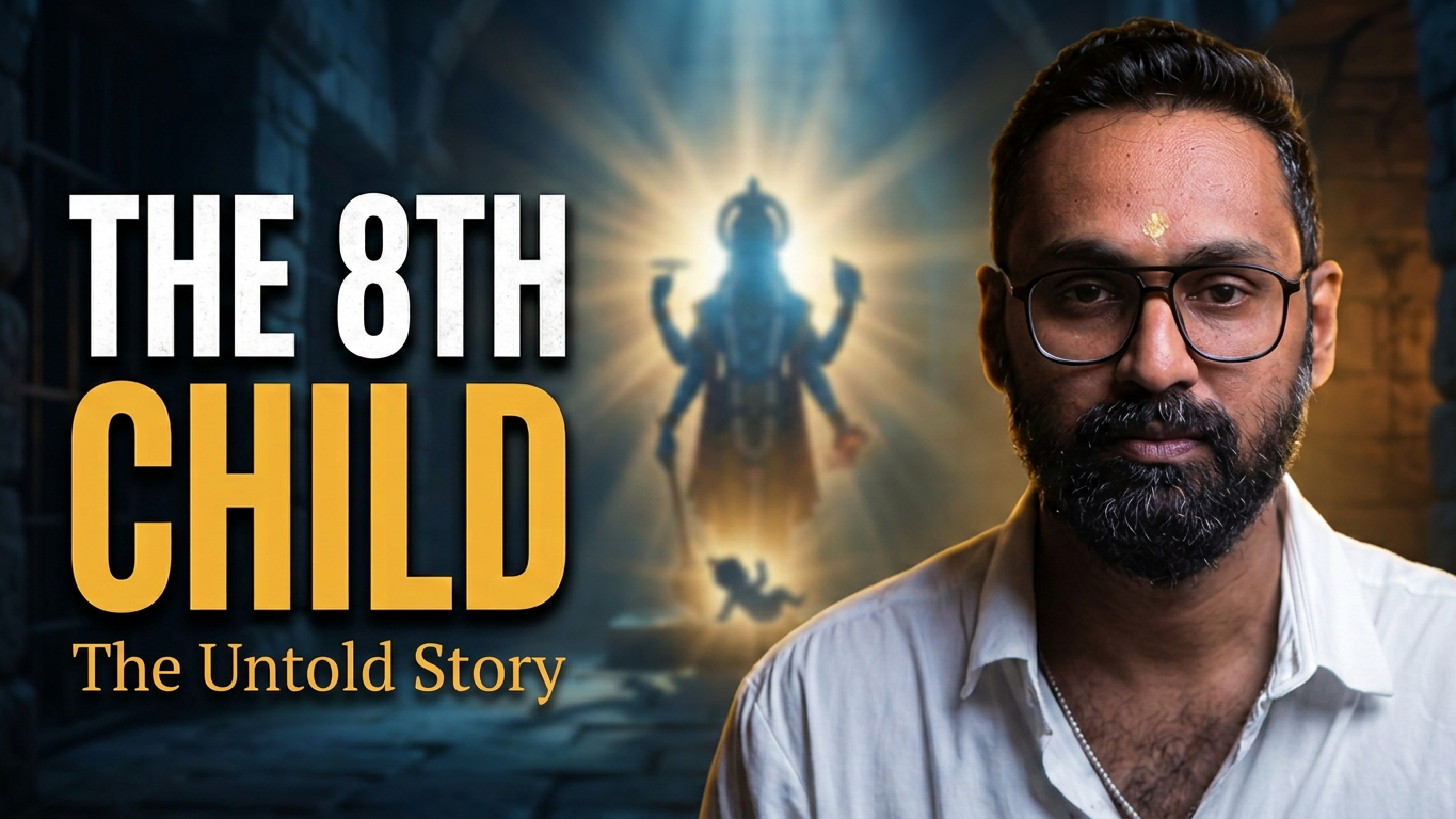 Discover the Krishna Janmashtami story, from Bhumi Devi's cry for help and Vishnu's avatar to Devaki, Kamsa, the Garbha Stuti and Krishna's miraculous midnight birth in Mathura.